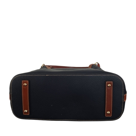 ✨️LIKE NEW✨️: DOONEY & BOURKE NAVY-BLUE & COGNAC Leather Shoulder Bag - Picture 2 of 11